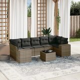Maison Chic Seti vrtnega pohištva - Vrtna garnitura - Vrtni pohištvo set 8-delna z blazinami siv poli ratan, (21797998) | Shoptok.si