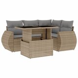  5-dijelni vrtni set sofa s jastucima bež od poliratana | shoptok.hr