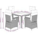  5-dijelni vrtni blagovaonski set sivi od poliratana | shoptok.hr