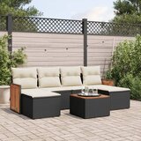  The Living Store Vrtna sedežna garnitura 7-delna z blazinami črn poli ratan - Vrtna Sedežna Garniture, (21472552) | Shoptok.si