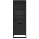 vidaXL Kopalniška omarica črna 35x37,5x100 cm inženirski les | Shoptok.si