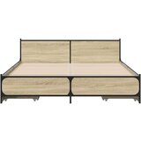 vidaXL Posteljni okvir s predali sonoma hrast 135x190cm inženirski les | Shoptok.si