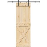 vidaXL Klizna vrata s priborom za montažu 70 x 210 cm masivna borovina | shoptok.hr