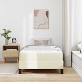  Krevetna konstrukcija s madracem Krema 90 x 190 cm tkanina | shoptok.hr