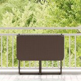 vidaXL Zložljiva vrtna miza Brown 90x51x75 cm Poly Rattan | Shoptok.si