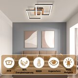 Nettlife LED stropna svetilka črna lesena 3000K toplo bela moderna oblika 24W, (22111120) | Shoptok.si