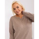 Fashion Hunters Navy beige sweater in a larger size with buttons Cene