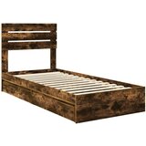  Okvir za krevet s ladicama Dimljeni hrast 75 x 190 cm | shoptok.hr