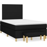 s oprugama i madracem crni 120 x 200cm od tkanine | shoptok.hr