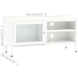 vidaXL tv ormarić bijeli 90 x 30 x 44 cm od čelika i stakla | shoptok.hr