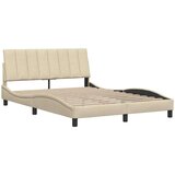 vidaXL Posteljni okvir brez vzmetnice krem 120x200 cm blago, (21670724) | Shoptok.si