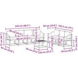  Set vanjskih sofa 8 kom. Prirodna i svijetlo siva | shoptok.hr