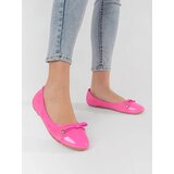 Shelvt Pink flat women's ballerinas with patent toe | Shoptok.si