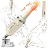 SuperLove Triple Stimulation Sex Machine Heating, Thrusting & Vibrating Soft Silicone White Cene