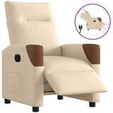 vidaXL Električni naslanjač krem tkanina | Shoptok.si