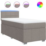  Krevet s oprugama i madracem smeđesivi 100 x 200 cm od tkanine | shoptok.hr