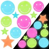 Fluorescentne nalepke za steno - 10 elementov - smeška | Shoptok.si