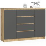AKORD KOMODA K140 2D 4SZ CLP DĄB ARTISAN / SIVA, (21702932) Cene