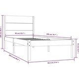 Posteljni okvir iz trdne borovine 90x200 cm, (20647232) | Shoptok.si