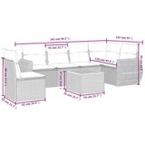  7-dijelni set vrtnih sofa od poliratana s jastucima crni | shoptok.hr