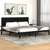 Furnova Posteljni okvir črn iz trdne borovine 200x200 cm, (21941491) Cene