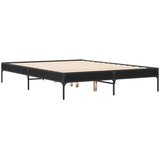  Okvir za krevet crni 135x190 cm konstruirano drvo i metal | shoptok.hr