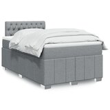 vidaXL Box spring postelja z vzmetnico svetlo siva 120x200 cm blago Cene