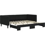  Dnevni krevet na razvlačenje crni 90 x 190 cm baršunasti | shoptok.hr