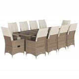  11-dijelni vrtni bistro set od poliratana s jastucima bež | shoptok.hr