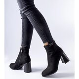 Gemre Black elegant block heel ankle boots Serbadone | Shoptok.si