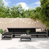 Maison Chic Seti vrtnega pohištva - Vrtna garnitura - Vrtni pohištvo set 7-delna z blazinami siva trdna borovina, (21800564) | Shoptok.si