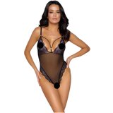 Cottelli vezeni, otvoreni čipkasti bodi (crno-ljubičasti) - XL | shoptok.hr