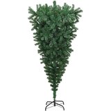 vidaXL Obrnjen umetni božičkov drevesec s setom kroglic Zelena 180 cm | Shoptok.si