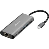 Sandberg USB-C hub razdelilnik, 6-v-1 100W PD, HDMI, LAN, 2x SD, 2x USB-A Cene