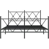  Metalni okvir kreveta uzglavlje i podnožje crni 140x200 cm | shoptok.hr