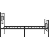 Metalni okvir kreveta uzglavlje i podnožje crni 100x200 cm | shoptok.hr