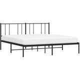  Metalni okvir krevet bez madraca s podnožjem crni 180x200 cm | shoptok.hr