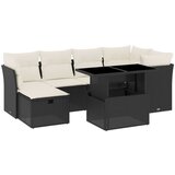  The Living Store Vrtna sedežna garnitura 7-delna z blazinami črn poli ratan - Vrtna Sedežna Garniture, (21451871) | Shoptok.si
