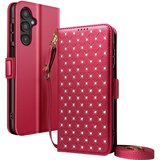 AVIZAR Etui za Galaxy A16 / A26 / A17 anti-RFID z naramnico in trakom, Rdeča, (5000275294) | Shoptok.si