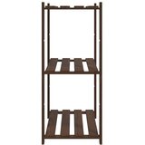 vidaXL Stalak za pohranu s 3 razine smeđi 80x38x90 cm masivna borovina | shoptok.hr