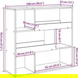 vidaXL Ormarić za knjige / sobna pregrada crni 100 x 33 x 94,5 cm | shoptok.hr