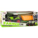 Traktor na daljinsko upravljanje s prikolicom u mjerilu 1:16 sa žutom prikolicom - Farmer | Shoptok.si