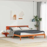  Krevetna konstrukcija s uzglavljem Vosak smeđa 200 x 200 cm | shoptok.hr