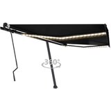 vidaXL ročno zložljiva tenda z led lučkami 400x300 cm antracitna | Shoptok.si