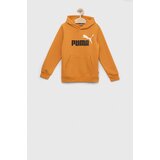 Puma Otroški pulover ESS+ 2 Col Big Logo Hoodie FL B rumena barva, s kapuco | Shoptok.si