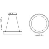 Brilagi LED prigušiva viseća lampa na sajli FALCON II LED/99W/230V prečnik 60 cm bež + daljinski upravljač | Eponuda.com