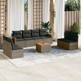  The Living Store Vrtna sedežna garnitura 9-delna z blazinami siv poli ratan - Vrtna Sedežna Garniture, (21477745) | Shoptok.si