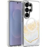 Onasi Marmor Glitter MagSafe za Samsung Galaxy S26 Ultra 5G - prozorno bel z bleščicami | Shoptok.si