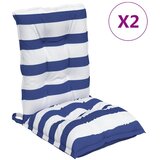  Jastuci za stolicu s niskim naslonom, 2 kom., plavo-bijele prugaste, oxford tkanine | shoptok.hr