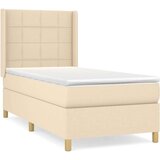 VidaXL Box spring postelja z vzmetnico krem 80x200 cm blago Slike